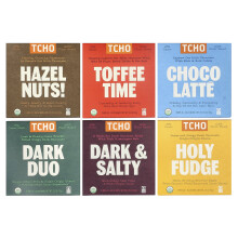 TCHO, Caja de Regalo de Chocolate Oscuro y Leche de Avena, 18 Barras, 0.83 oz Cada Una