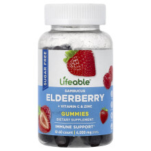 Lifeable, Sambucus Elderberry gummies, Bär, 60 gummies