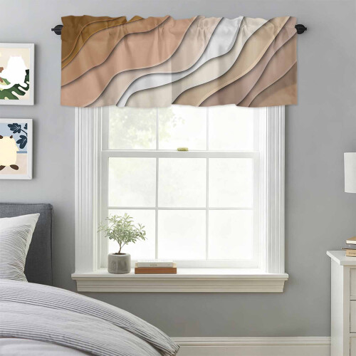 Brown Abstract Geometric Valance 60x18in 2