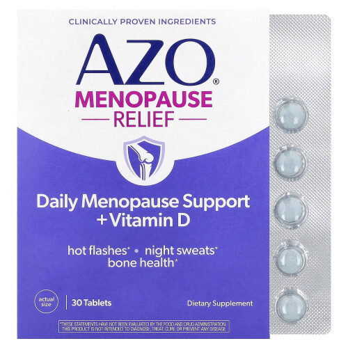 Pomoc w Menopauzie od AZO, Codzienna Współpraca + Witamina D, 30 Tabletek