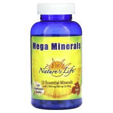 Nature's Life, Mega Minerales, 250 Cápsulas Vegetarianas
