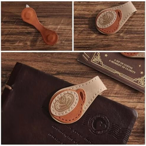 Σετ 4 μαγνητικών σελιδοδεικτών από δέρμα vintage 2