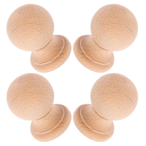 8Pcs Versatile Wood Finials Stair Post Caps Decorative Beige Craft