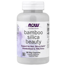 NOW Foods, Řešení, Bamboo Silica Beauty, 90 Veg Kapslí