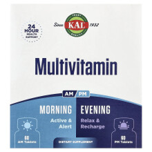 KAL, Multivitamine, 's Morgens & 's Avonds, 2 Pack, 60 Tablets Each