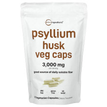 Micro Ingredients, Psylliumhushår vegansk kapsel, 500 Vegetariska kapslar (500 mg per kapsel)