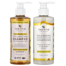 Tree To Tub, Shampoo- en conditioneringsset, volumiserende Biotine Collageen, Siciliaanse Citroen & Teeboom, 2 Stuk Set, 8,5 fl oz (250 ml) per stuk