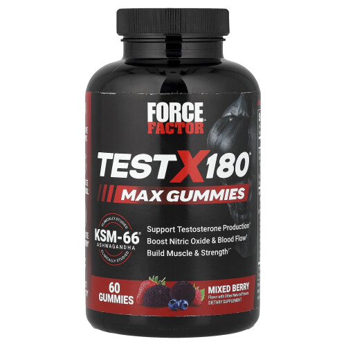 Force Factor, Test X180 Max Gummies, Gemengde Vrucht, 60 Gummies