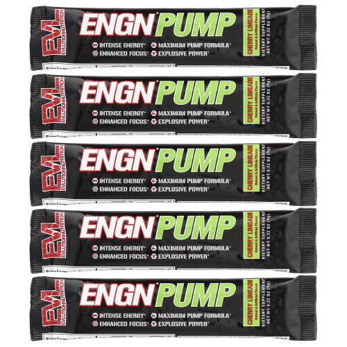 EVLution Διατροφή, ENGN Pump, Κεράσι Λιμέντα, 5 Πακέτα, 0,32 oz (9 g) Κάθε