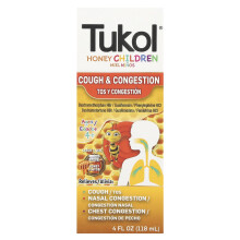 Tukol, Honey Kinderen, Hoest & Congestie, 4+, Natuurlijke Honing, 4 fl oz (118 ml)