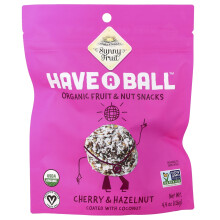 Sunny Fruit, ¡Ten Una Pelota!, Snacks de Frutas y Nueces Orgánicas, Cereza y Avellana, 4.4 oz (126 g)