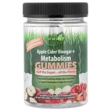 Irwin Naturals, Äppelcidervinäger + Metabolism Gummies, Äpple, 40 Gummies (500 mg per Gummy)
