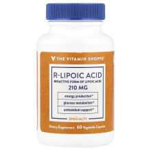 The Vitamin Shoppe, Acidul R-Lipoic, 60 Capsule de Legume