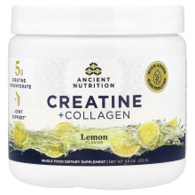 Ancient Nutrition, Creatine + Collageen, Lemon, 9.6 oz (272 g)
