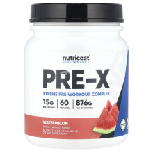 Nutricost, Performance, PRE-X, Xtreme Pre-Workout-Komplex, Wassermelone, 1,9 lb (876 g)
