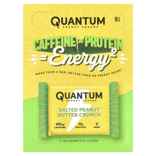 Quantum Energy Square, Σοκολάτα Μπακλέι με Νιφάδες, 8 Μπάρες, 1.69 oz (48 g) Each