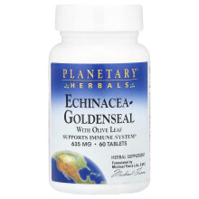 Planetary Herbals, Echinacea-Goldenseal met Olijfblad, 60 Tablets (317 mg per Tablet)