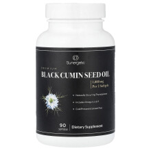 Sunergetic, Premium Zwart Kummelzaad Olie, 90 Zachte Gelatinecapsules (500 mg per Zachte Gelatinecapsule)