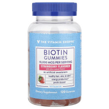 The Vitamin Shoppe, Biotine Gummies, Strawberry, 120 Gummies (5.000 mcg per Gummy)