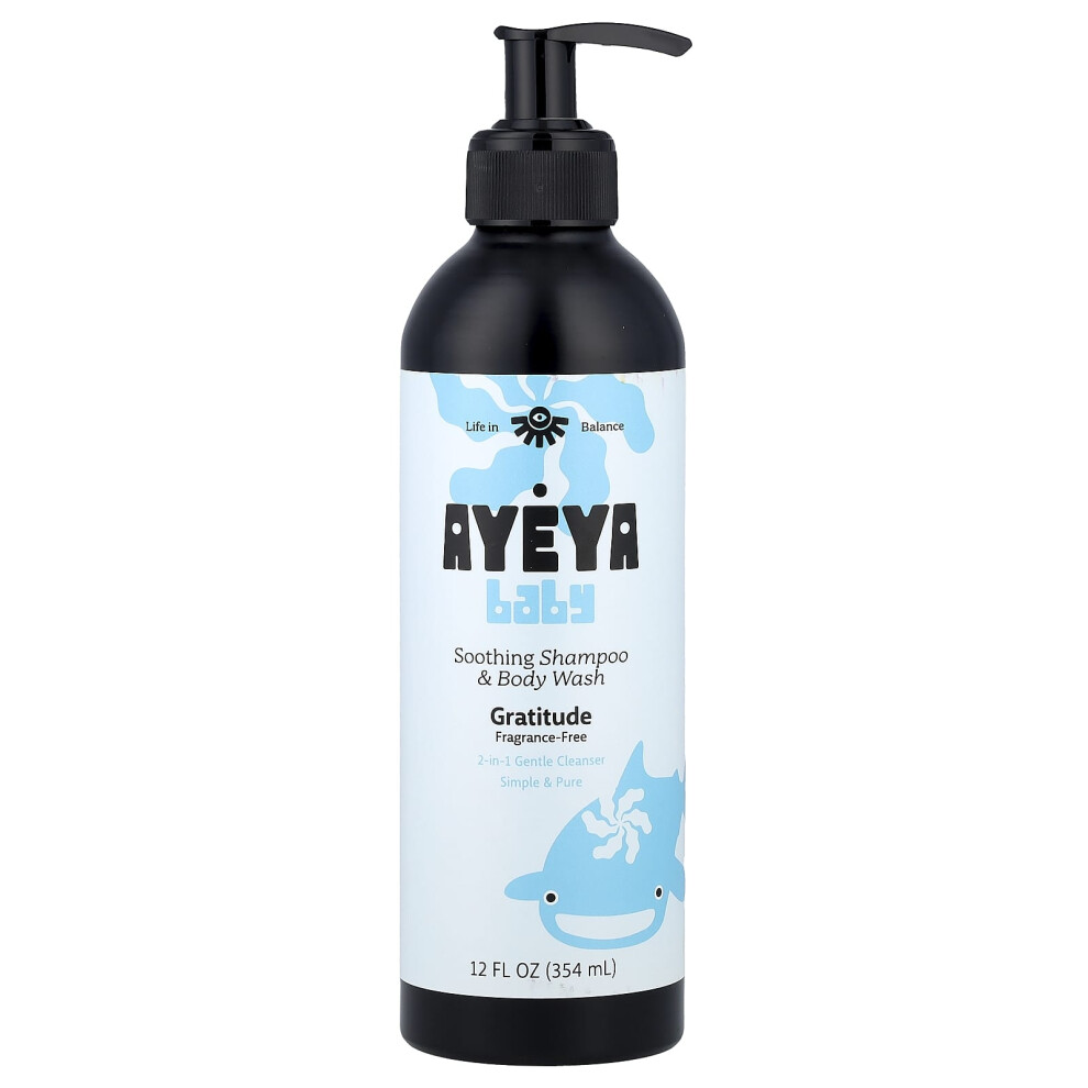 Ayeya , Baby, Soothing Shampoo & Body Wash, Fragrance-Free, 12 Fl Oz (354 Ml)