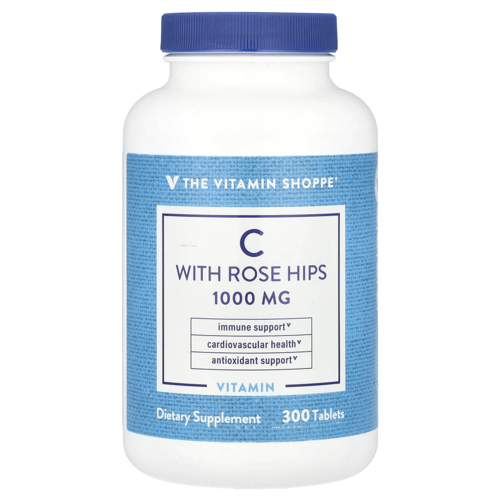 The Vitamin Shoppe , Vitamin C With Rose Hips, 300 Tablets