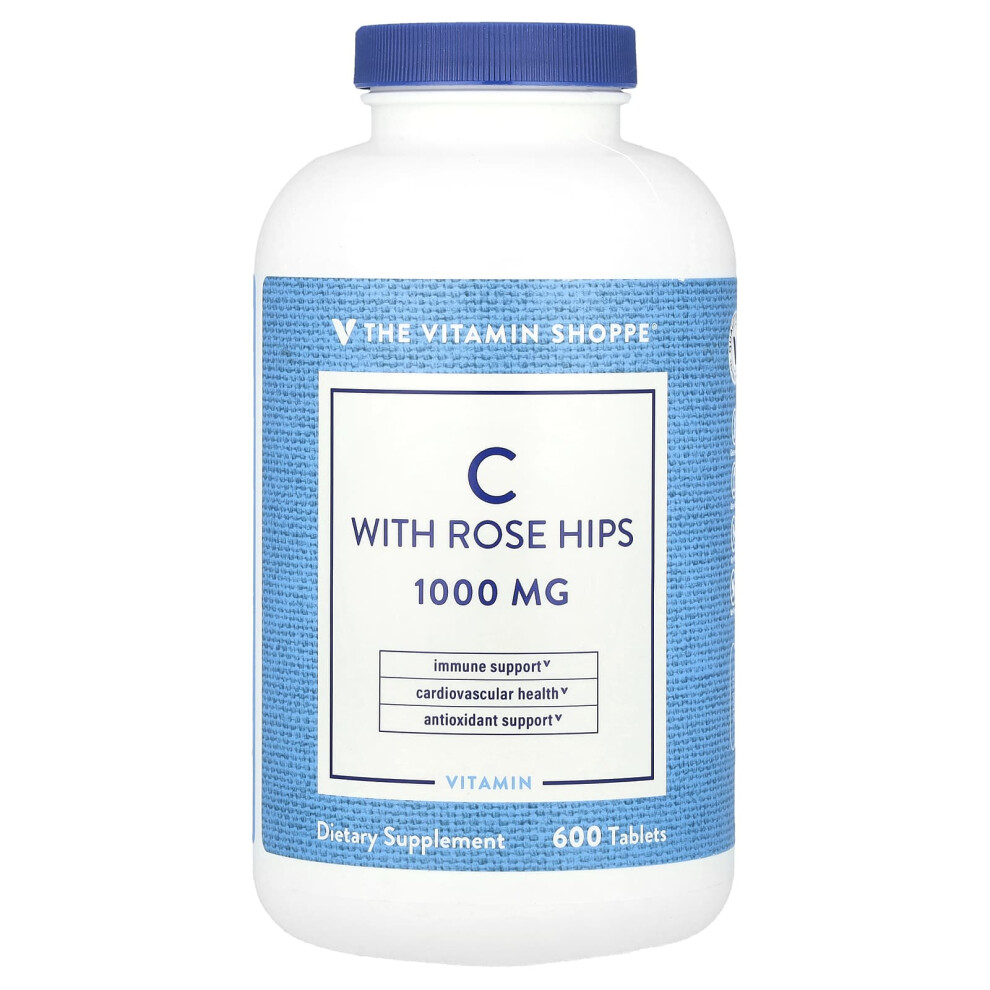 The Vitamin Shoppe , Vitamin C With Rose Hips, 600 Tablets
