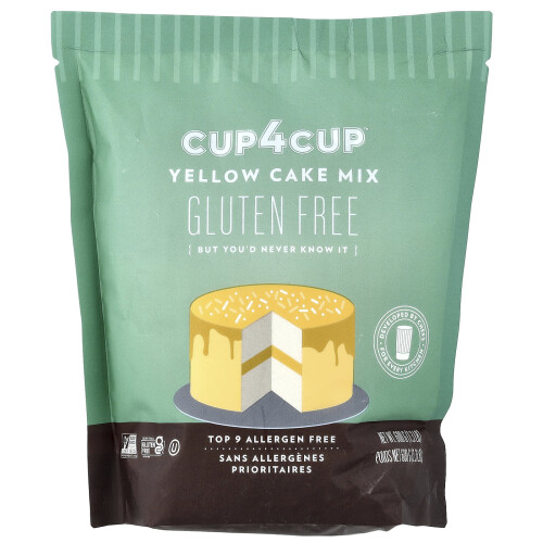 Cup4Cup, Κίτρινο Μίγμα Κέικ, Gluten-Free, 1,31 λίβρα (600 γρ.)