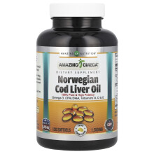 Amazing Nutrition, Norsk Kvalsteroljel, Citron, 1 250 mg, 120 mjuka kapslar