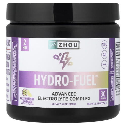 Zhou Nutrition, Hydro-Fuel, Advanced Electrolyte Complex, Passionfruit Lemonade, 5,43 oz (154 g)