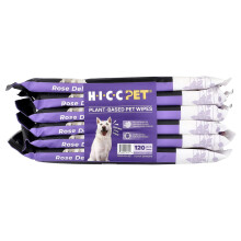 HICC Pet, Wipes de Cuidado com Plantas para Pets, Para Cães e Gatos, Rosa de Damasco, 6 Embalagens, 20 Wipes Cada