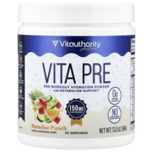 Vitauthority, Aktív, Vita Előkészítő, Előkészítő Hidratáló Por, Paradicsom Punch, 13.5 oz (384 g)