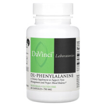 DaVinci Laboratories of Vermont, DL-Fenylalanín, 750 mg, 60 Kapsúl