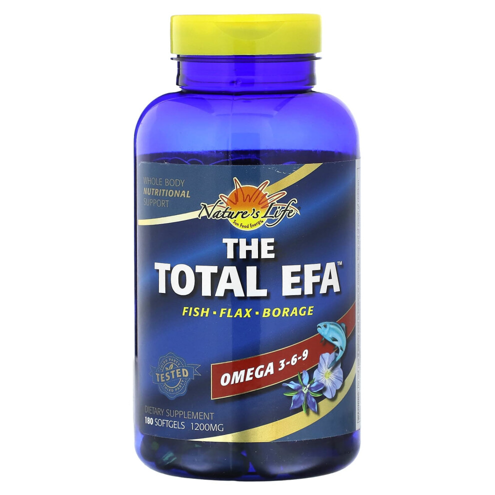 Nature's Life , The Total Efa, Omega 3-6-9, 1,200 Mg, 180 Softgels