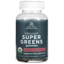 Ancient Nutrition, Bio-Super-Greens Gummibärchen, Erdbeere Wassermelon, 50 Gummibärchen