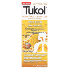 Tukol, Honing Multi Symptoom, Koude & Grip, Dag Tijd, 12+ Jaar, Natuurlijk Honing, 4 fl oz (118 ml)