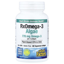 Natural Factors, RxOmega3 Algae, 60 Vegetariska mjuka kapslar