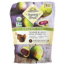 Sunny Fruit, Suszone figi organiczne, 5 Pakietów w porcjach, 1,76 oz (50 g) Każdy