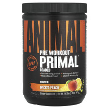 Animal, Primitív edzési por, Wick'd Peach, 1,04 font (475 g)