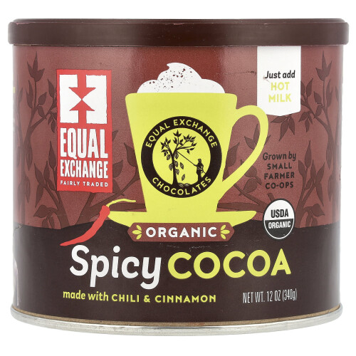 Equal Exchange, Spicy Cioccolato con Peperoncino e Cannella, 12 oz (340 g)