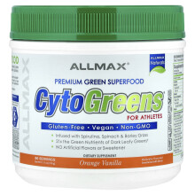 ALLMAX, CytoGreens, Premium Zöld Szuperélelmiszer Athletek számára, Narancs Vanília, 11.11 oz (315 g)