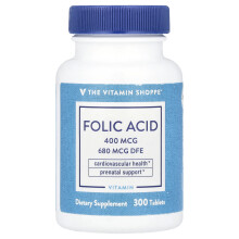 The Vitamin Shoppe, Folic Acid, 680 mcg DFE, 300 Tabletiek