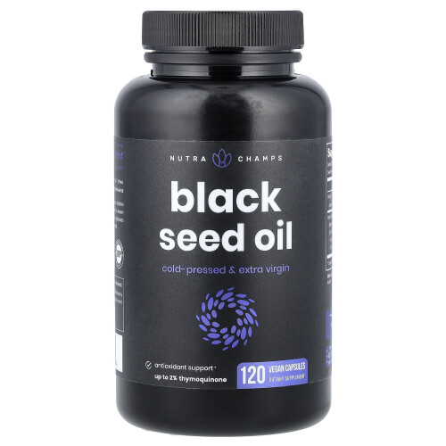 NutraChamps, Černý semenný olej, 120 Veggie kapslí