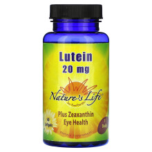 Luteína de Nature's Life, 20 mg, 60 Gelatinas Blandas