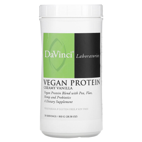 DaVinci Laboratories, Βεγανική Πρωτεΐνη, Κρέμα Βανίλια, 28.58 oz (810 g)