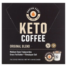 RAPIDFIRE, Keto Kávécsomagok, Eredeti Keverék, Középsúlyos Rost, 16 Csomag, 0,53 oz (15 g) Mindegyik