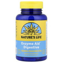 Nature's Life, Enzym Aid, Darm, 100 Kapsler