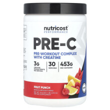 Nutricost, Performance, Voor-C, Voorwerkout Complex Met Creatine, Fruitpunch, 1 lb (453 g)