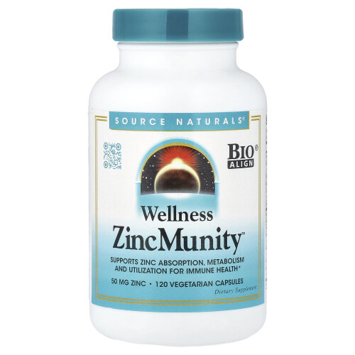 Source Naturals, Wellness ZincMunity, 50 mg, 120 Βεγανικές Καψούλες