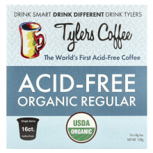 Tylers Coffees, Szerves Kávé, Átlagos, Savmentes, 16 K-Cup Dozis, (8 g) Mindegyik
