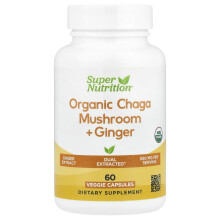 Super Nutrition, Ökológiai Chaga gomba + Ginger, 60 Veggie kapszula